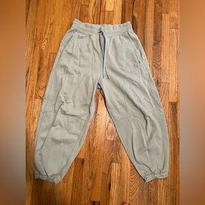 Green lululemon Joggers with a wide leg, super comfortable.